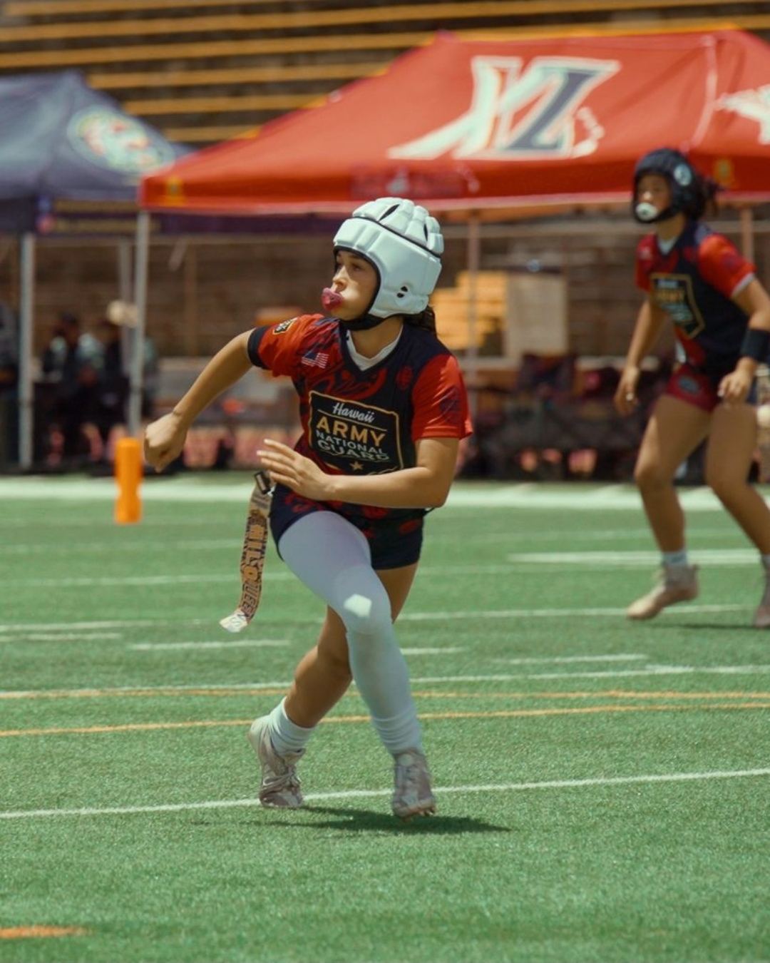 Aribella Spandiary representing Maine South High School in girls flag football competition